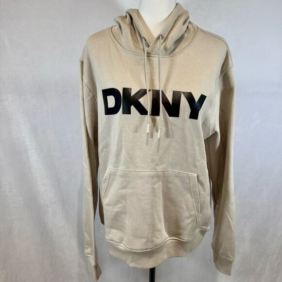DKNY Men’s Logo Lennon hoodie in stone size medium NWT - Picture 2 of 7